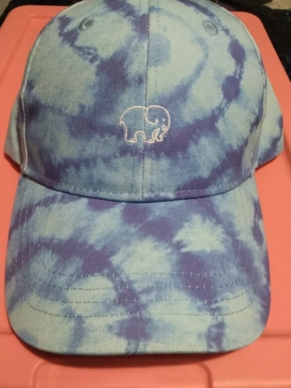 Women's Ivory Ella Tie-Dye Blue Elephant Baseball Cap